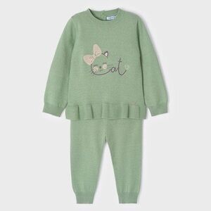 Mayoral Mint Cat Pajama Set